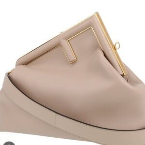 Fendi First Medium Clutch- Cream